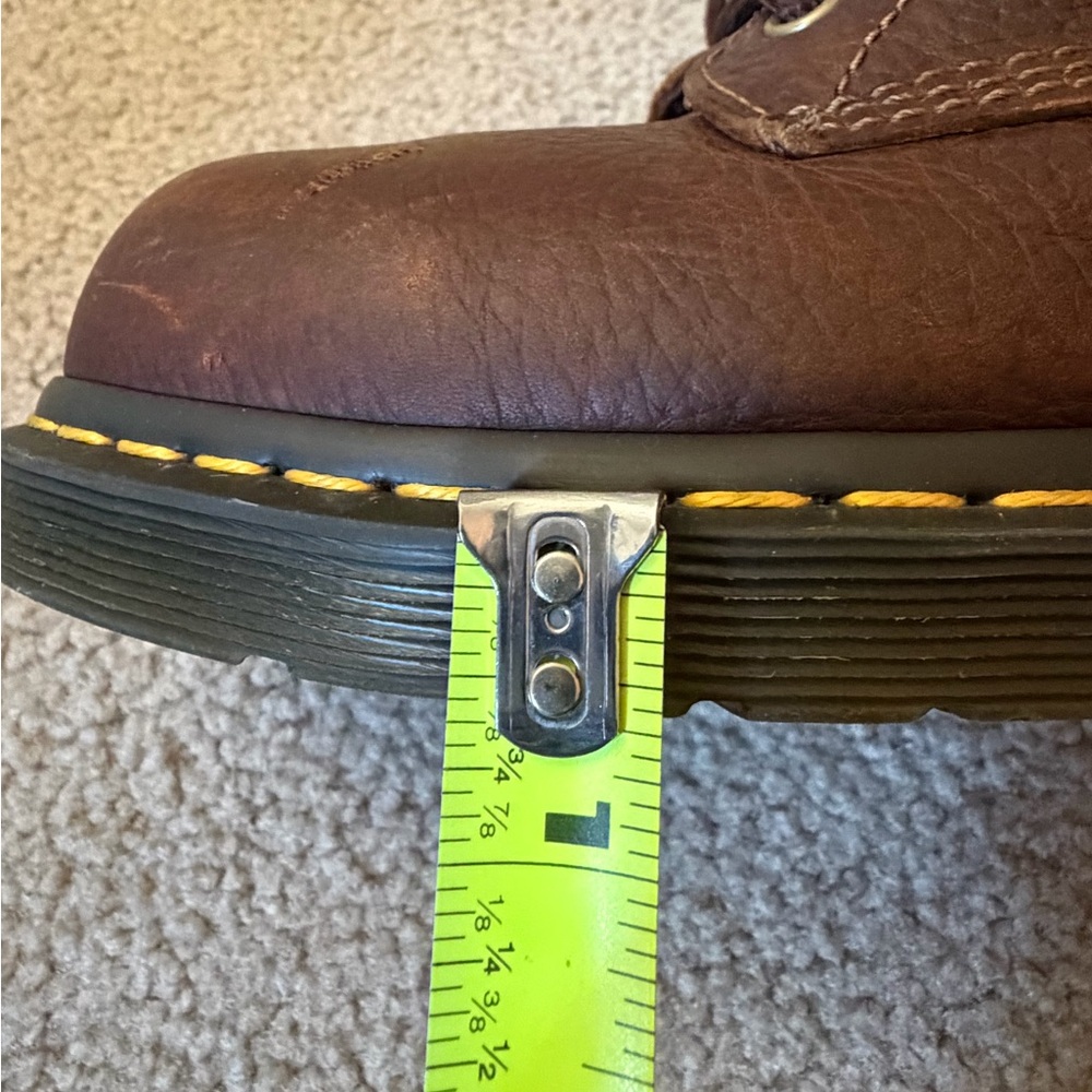 Women’s Dr. Martens Dark Brown Leather Steel Toe Lace-Up Boots - Size 7 - Picture 12 of 13